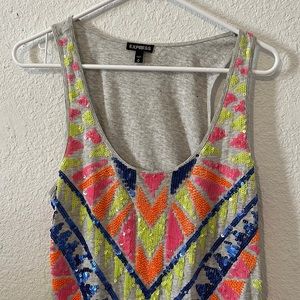 Express Beaded Tank Top SZ M